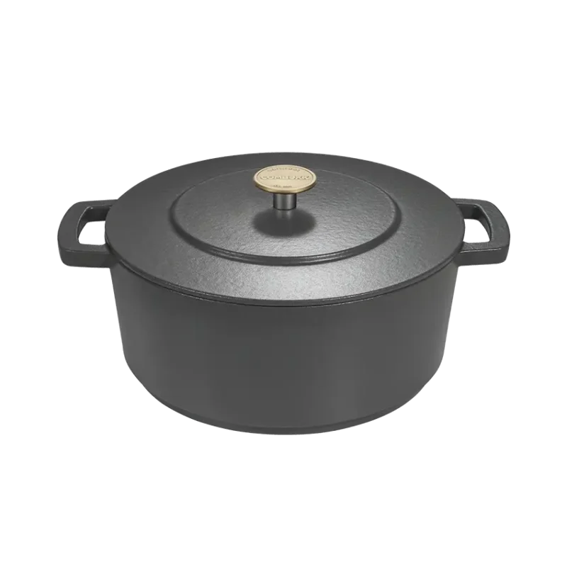 Limited Edition – The Original Braadpan - Gerecyclede Treinrails Ø 28 cm Grijs