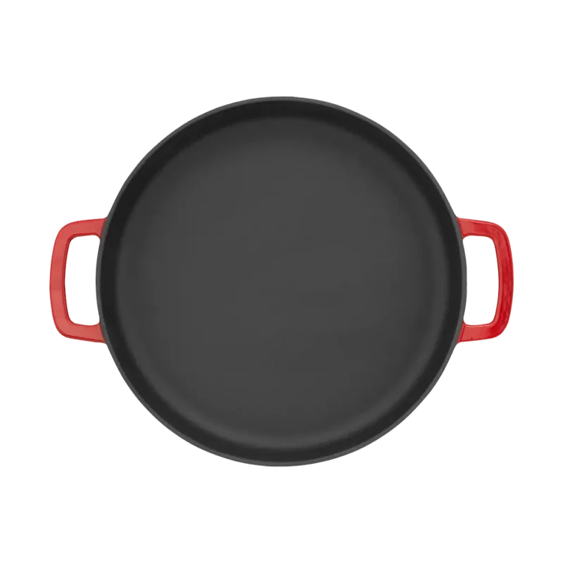 Gietijzeren Skillet / Koekenpan Met 2 Handvatten Ø 28 cm Rood hover image