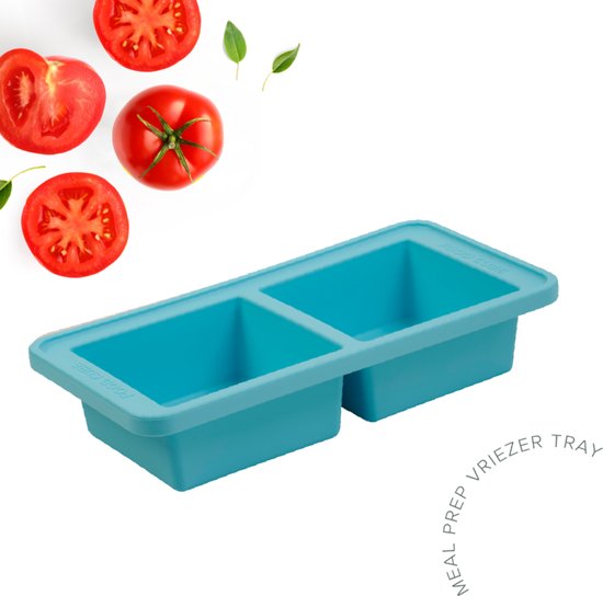 Voedselkubus Vriezer Bewaarbakje 2 x 500 ML - Blauw