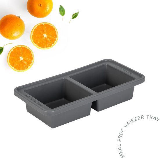 Food Cube Vriezer Bewaarcontainer 2 x 500 ML Grijs