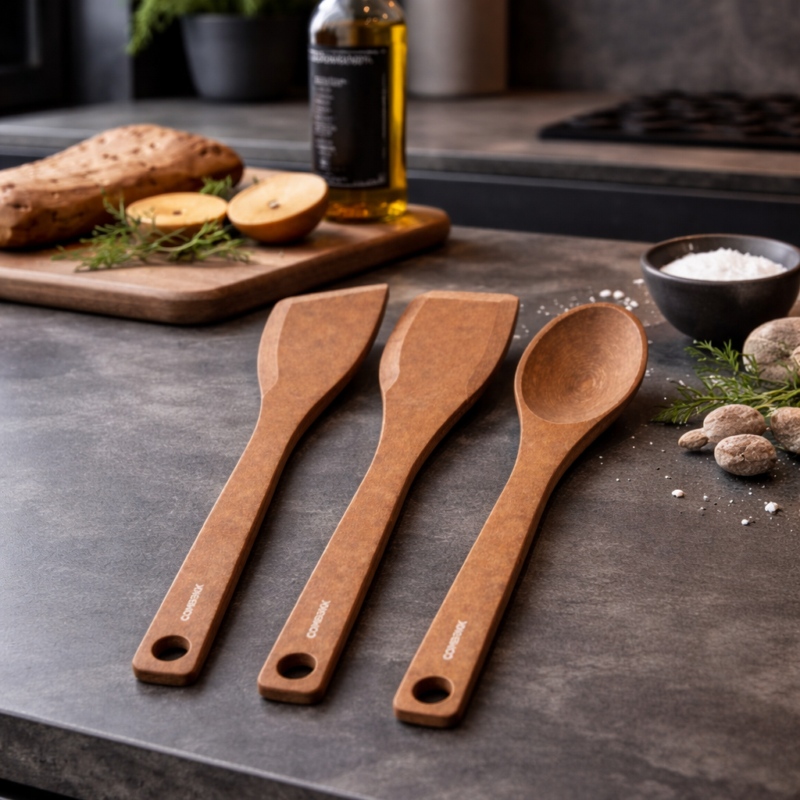 Spatelset keukengerei 3-delig Bruin hover image