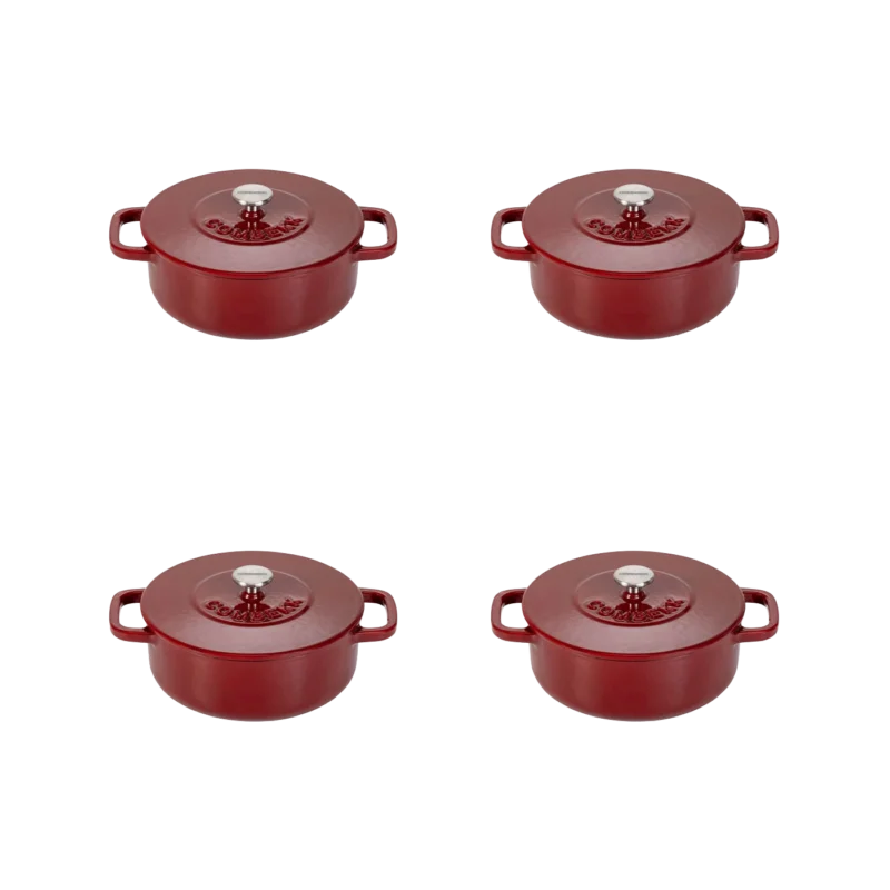 Mini braadpan Ø12cm set 4-delig Bordeaux