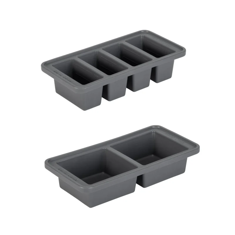 Food Cube Freezer Storage Containers Set of 2 - 4 x 250 ML en 2 x 500 ML - Grey