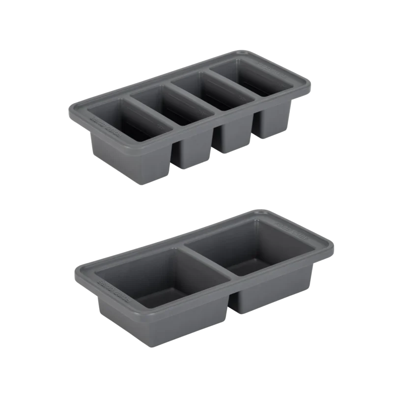 Food Cube Set of 2 - Meal prep bakje - Diepvriesbakje - 4 x 250 ML en 2 x 500 ML - Grijs