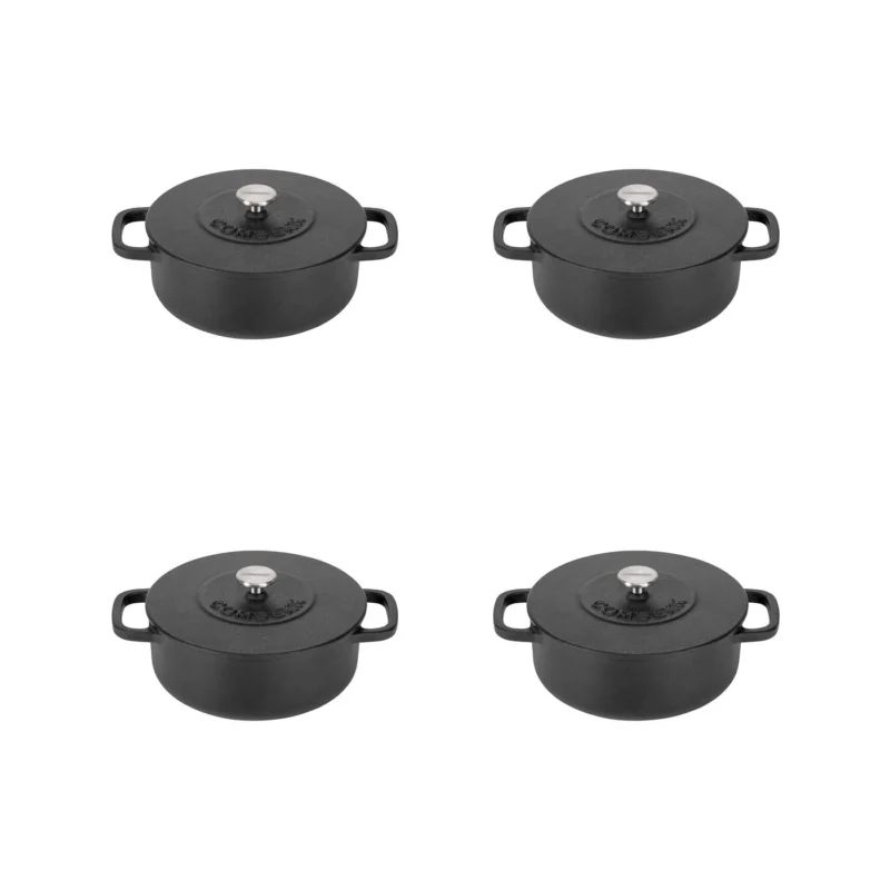 Mini braadpan Ø12cm set 4-delig Zwart